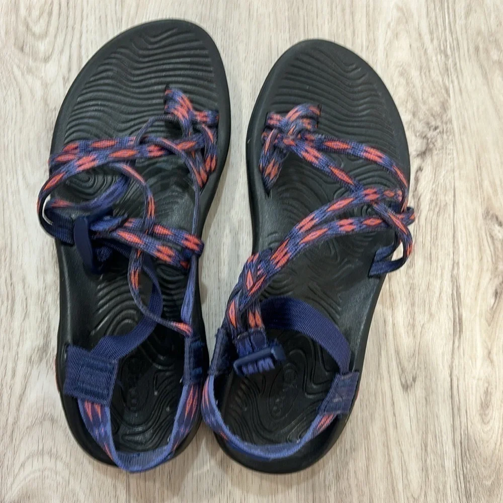 Chaco Z Volv x2  blue and orange  sandal women size 9